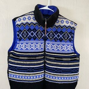Tommy Hilfiger Blue and Black Knit Vest